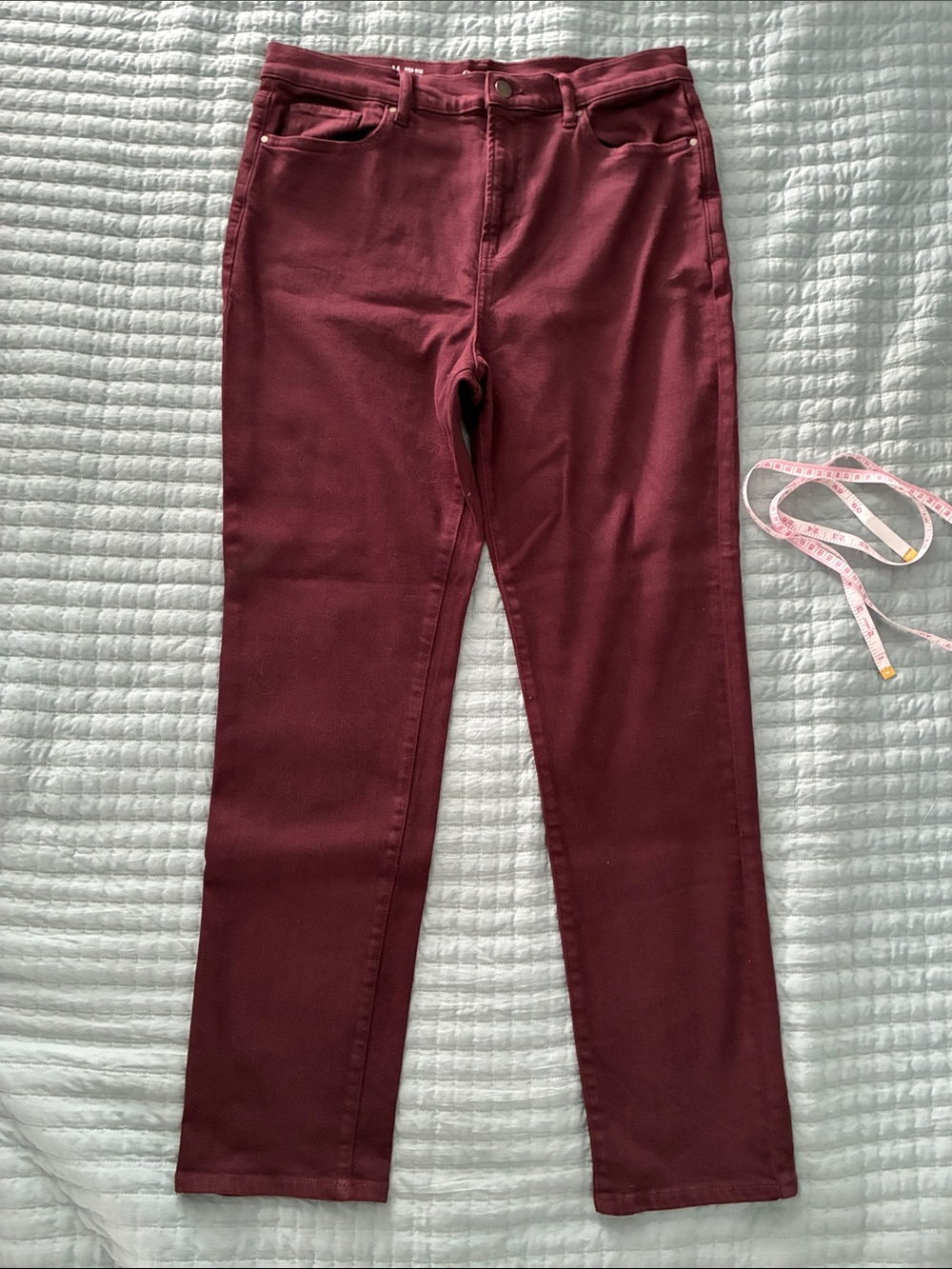 a.n.a Burgundy Straight Leg Jeans